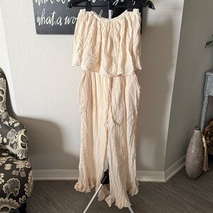 Jaded Gypsy Cream Off-Shoulder Jumpsuit NWT